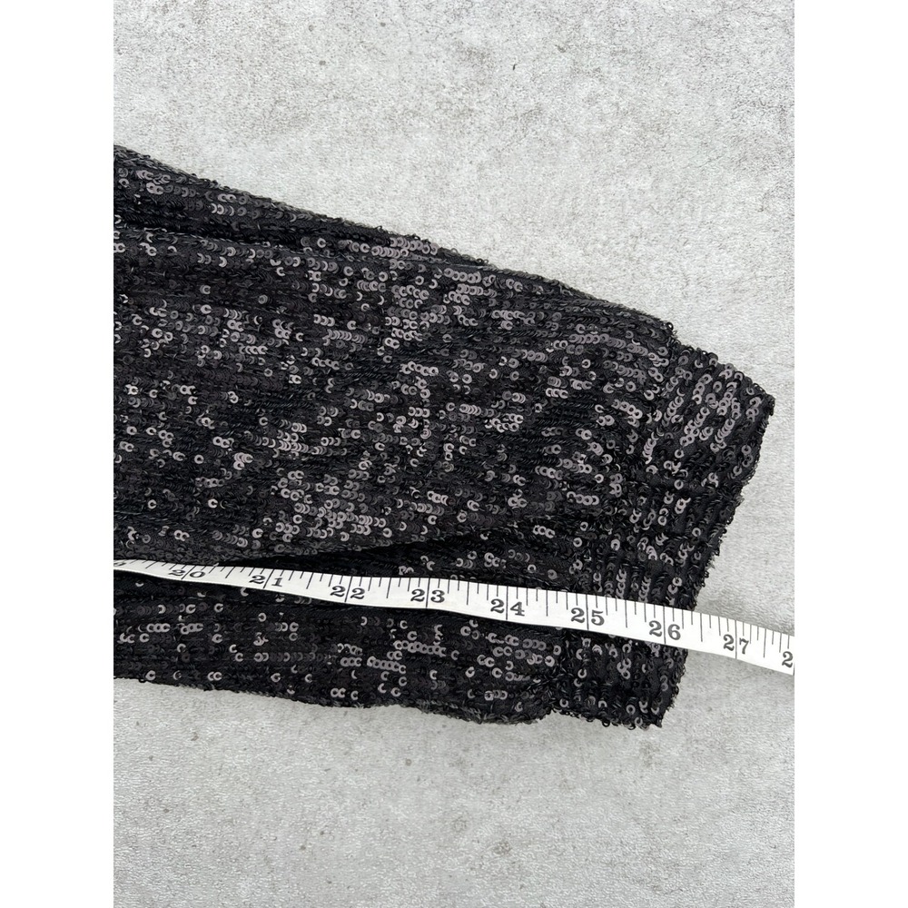 Gianni‎ Bini Black Sequin Jogger Pants Women's XS Elastic Waist Coquette Party - Picture 8 of 9